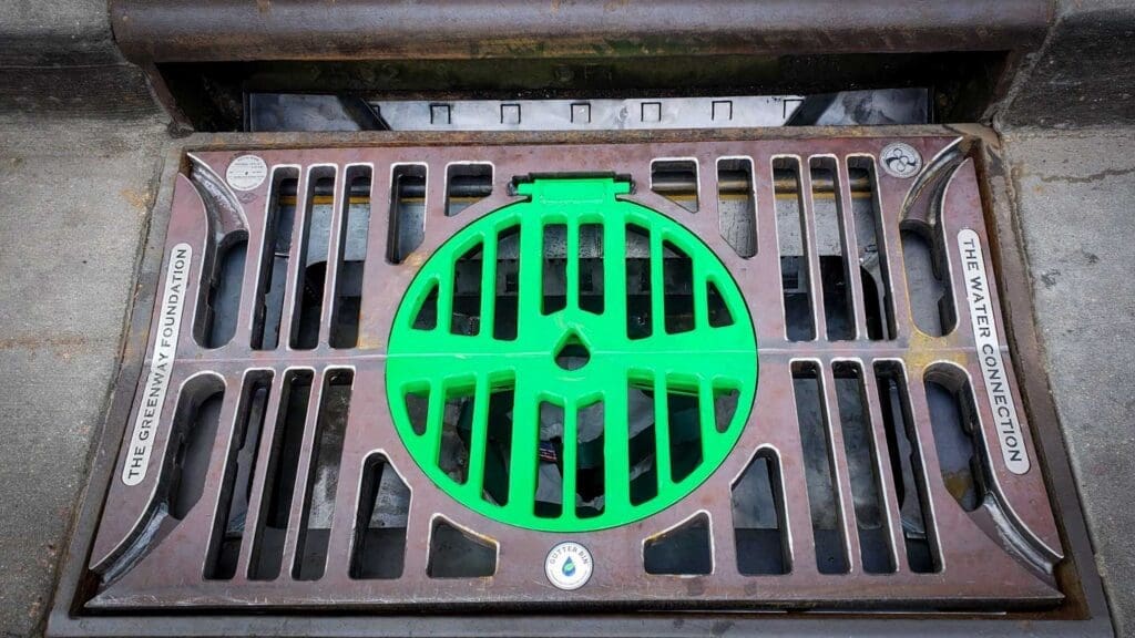 The Greenway Foundation and Frog Creek Partners installed the first Gutter Bin in Colorado to passively collect trash that would otherwise flow into our waterways.